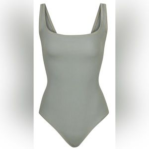 Skims Cotton Rib Bodysuit - mineral (S)